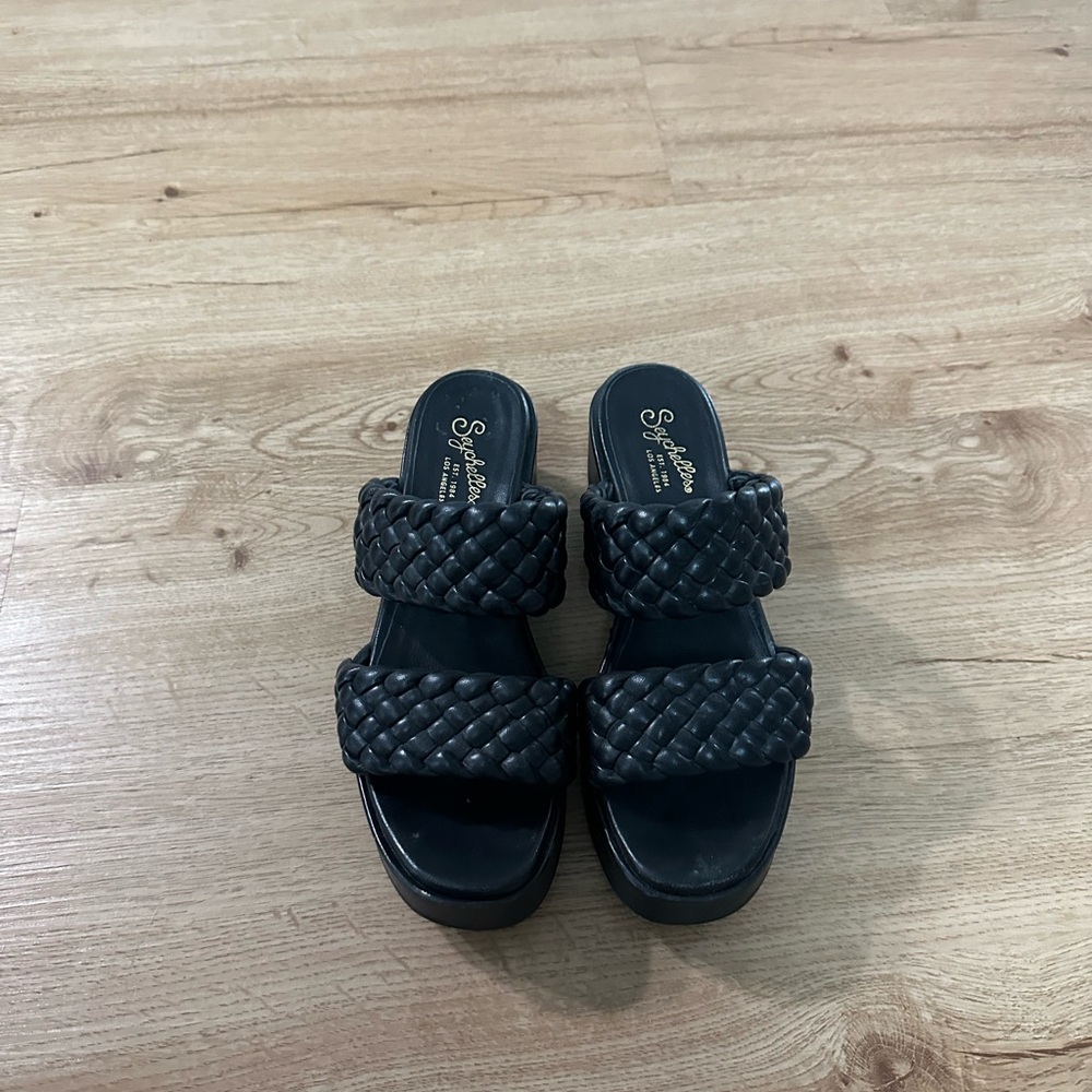 Seychelles Black Braided Sandals